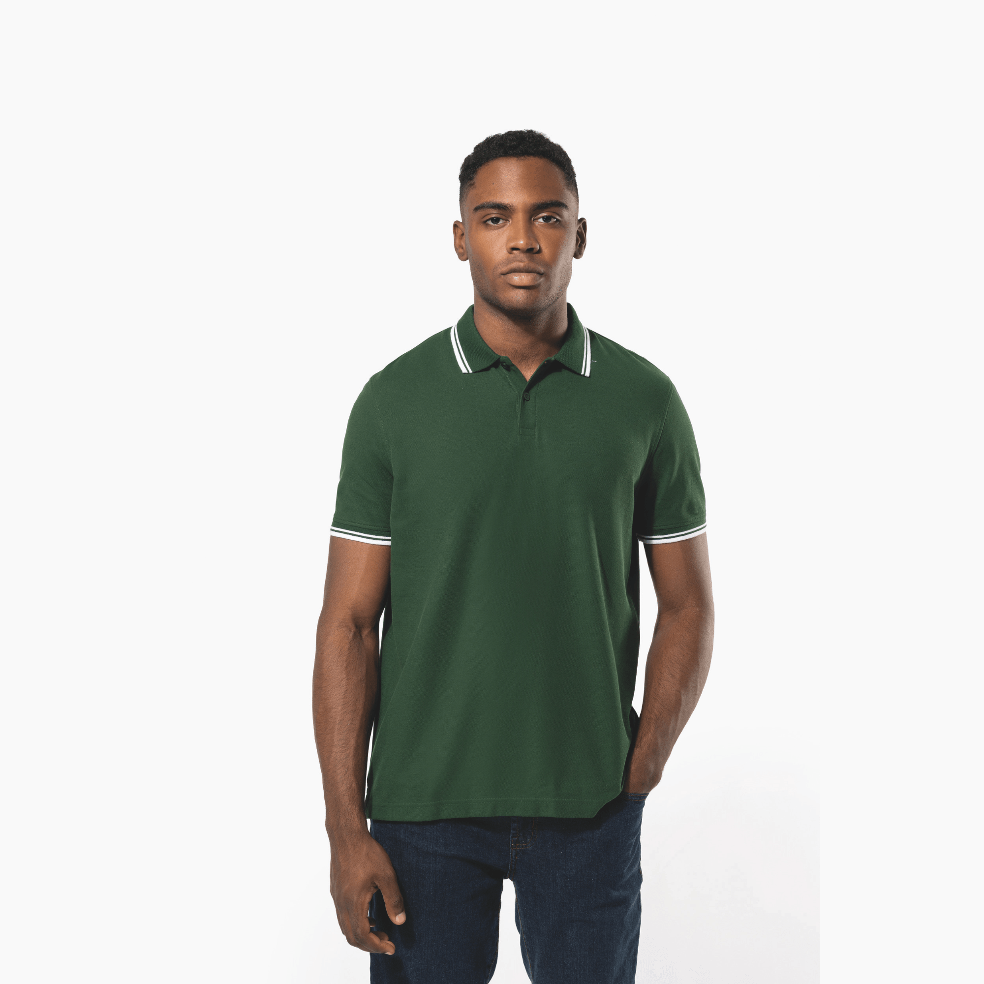 Stripe Pro – Polo coton peigné à liserés contrastés - Vestima Pro