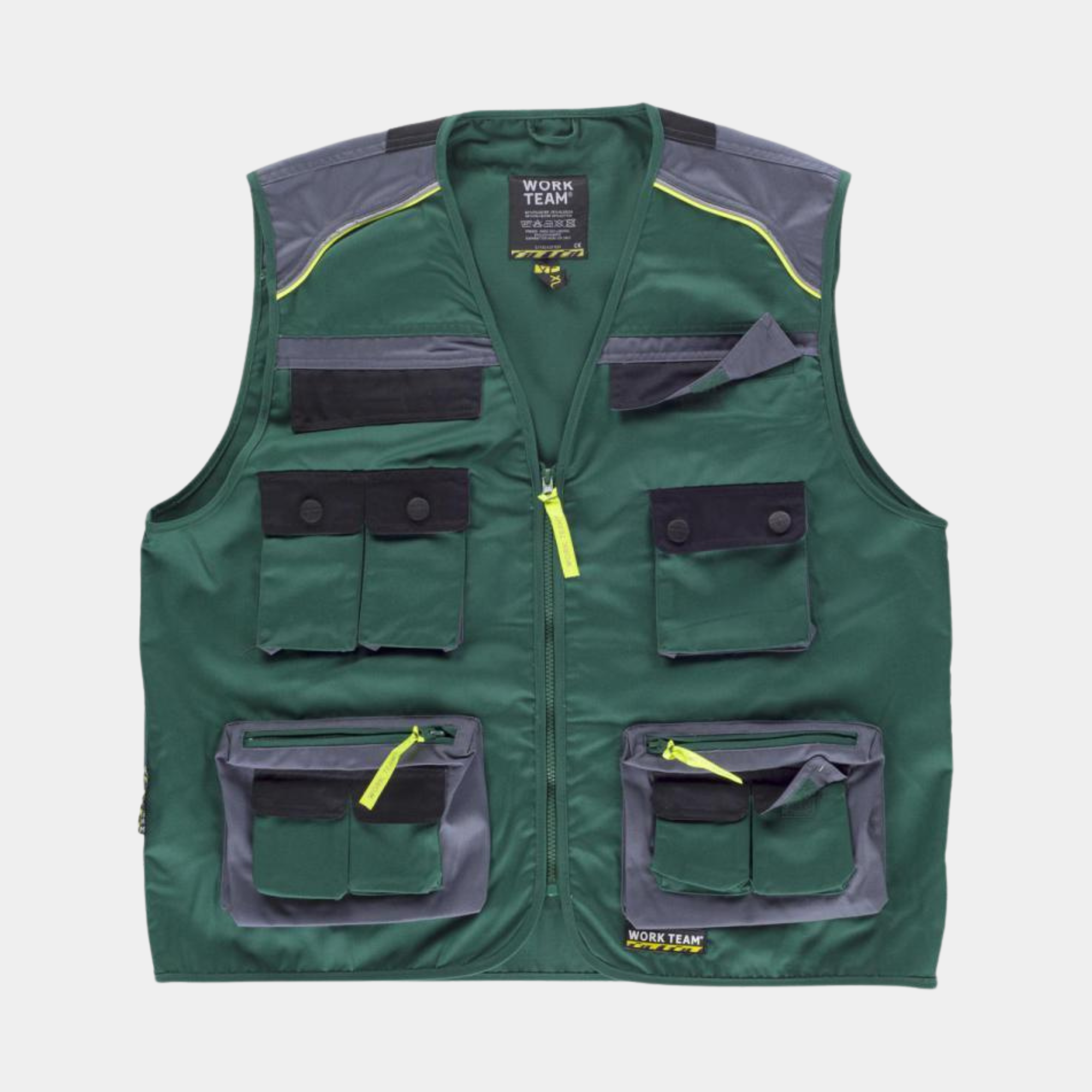 Safari Pro – Gilet multipoches tricolore haute visibilité