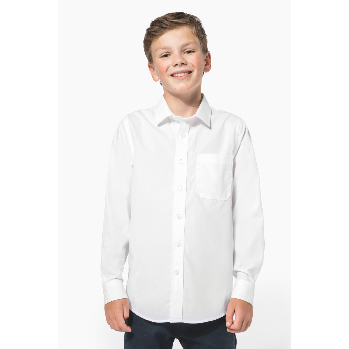 Oxford Line Junior – Chemise popeline enfant manches longues – K521