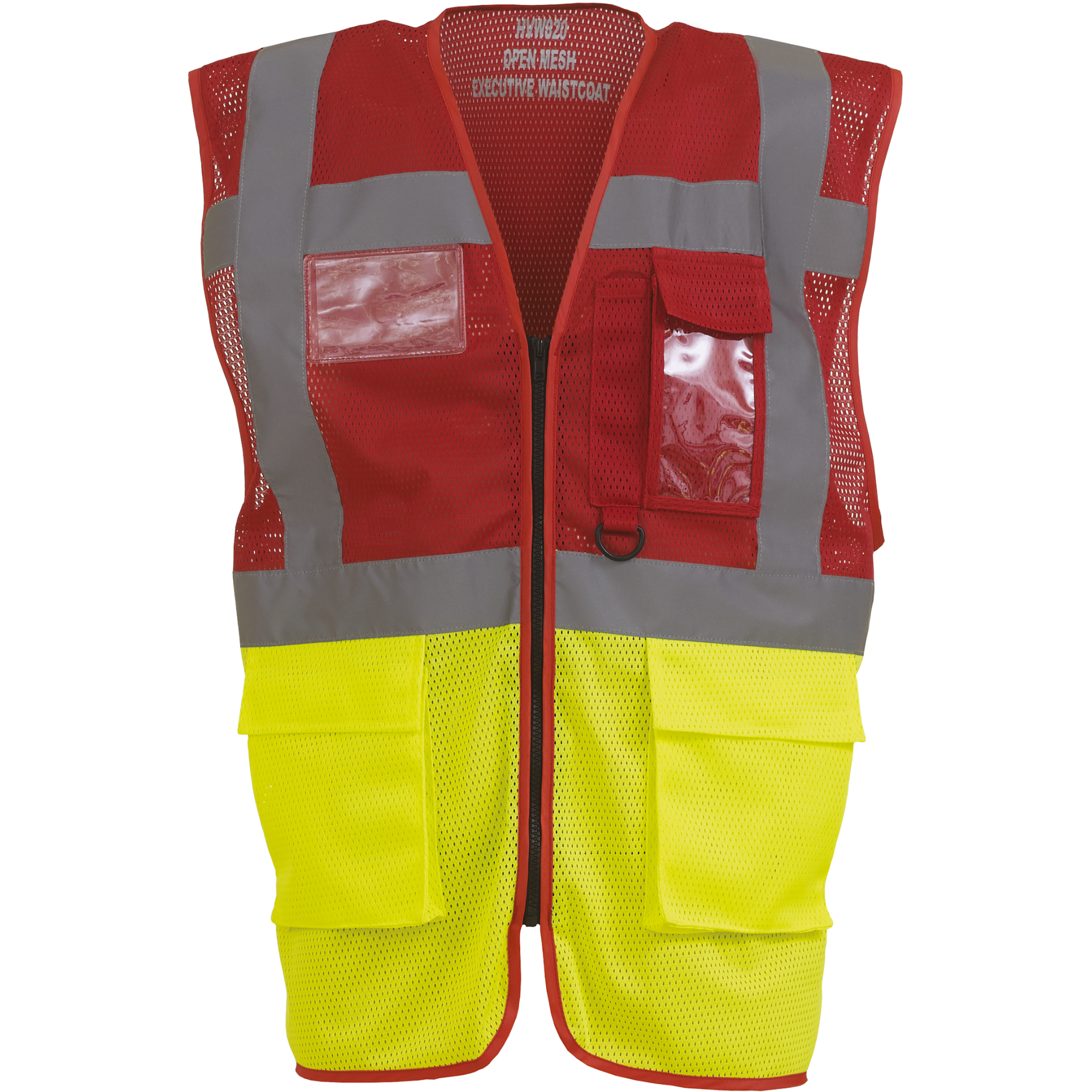 Cycle HV – Gilet haute visibilité Yoko multipoches en maille filet