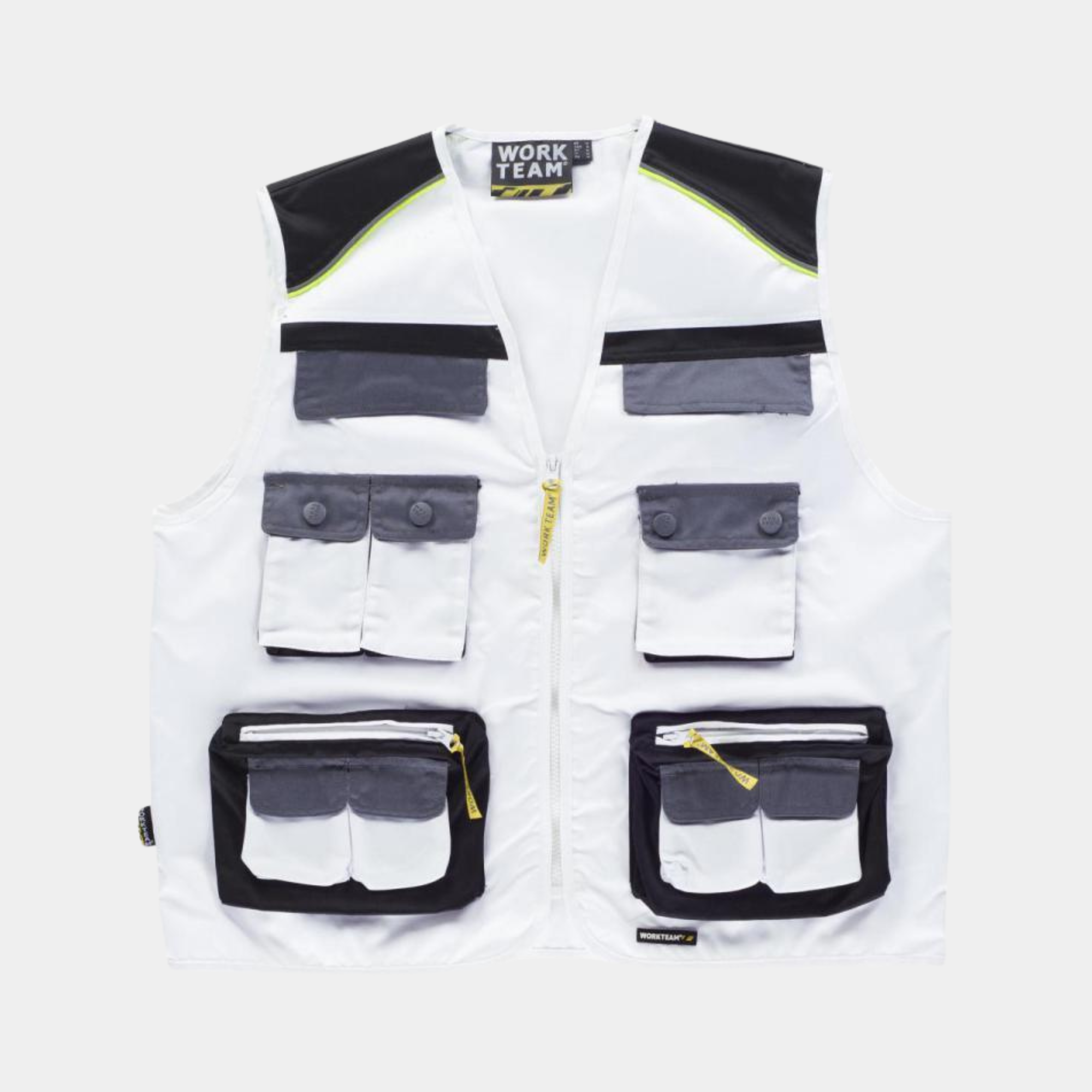 Safari Pro – Gilet multipoches tricolore haute visibilité