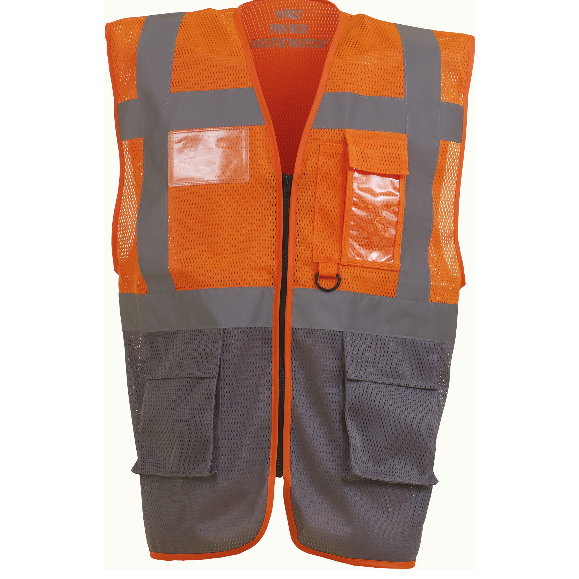Cycle HV – Gilet haute visibilité Yoko multipoches en maille filet