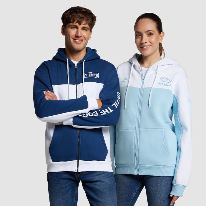 Urban Zip – Sweat zippé à capuche unisexe contrasté