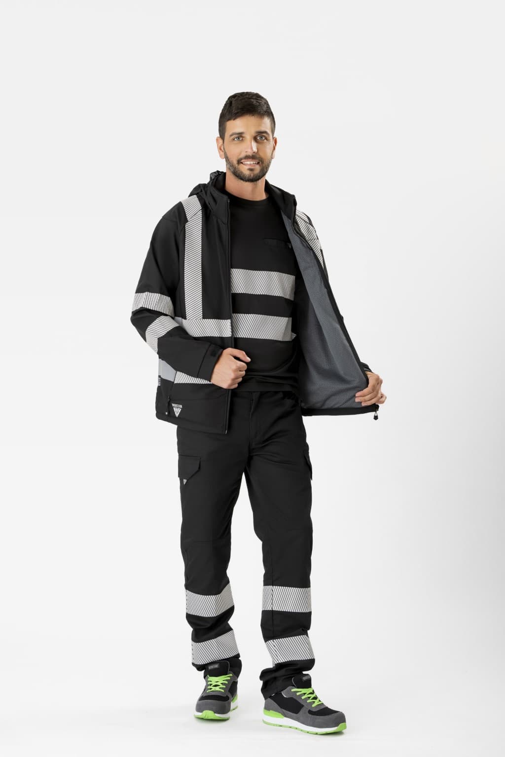 Atlas HV – Veste workshell à capuche réfléchissante