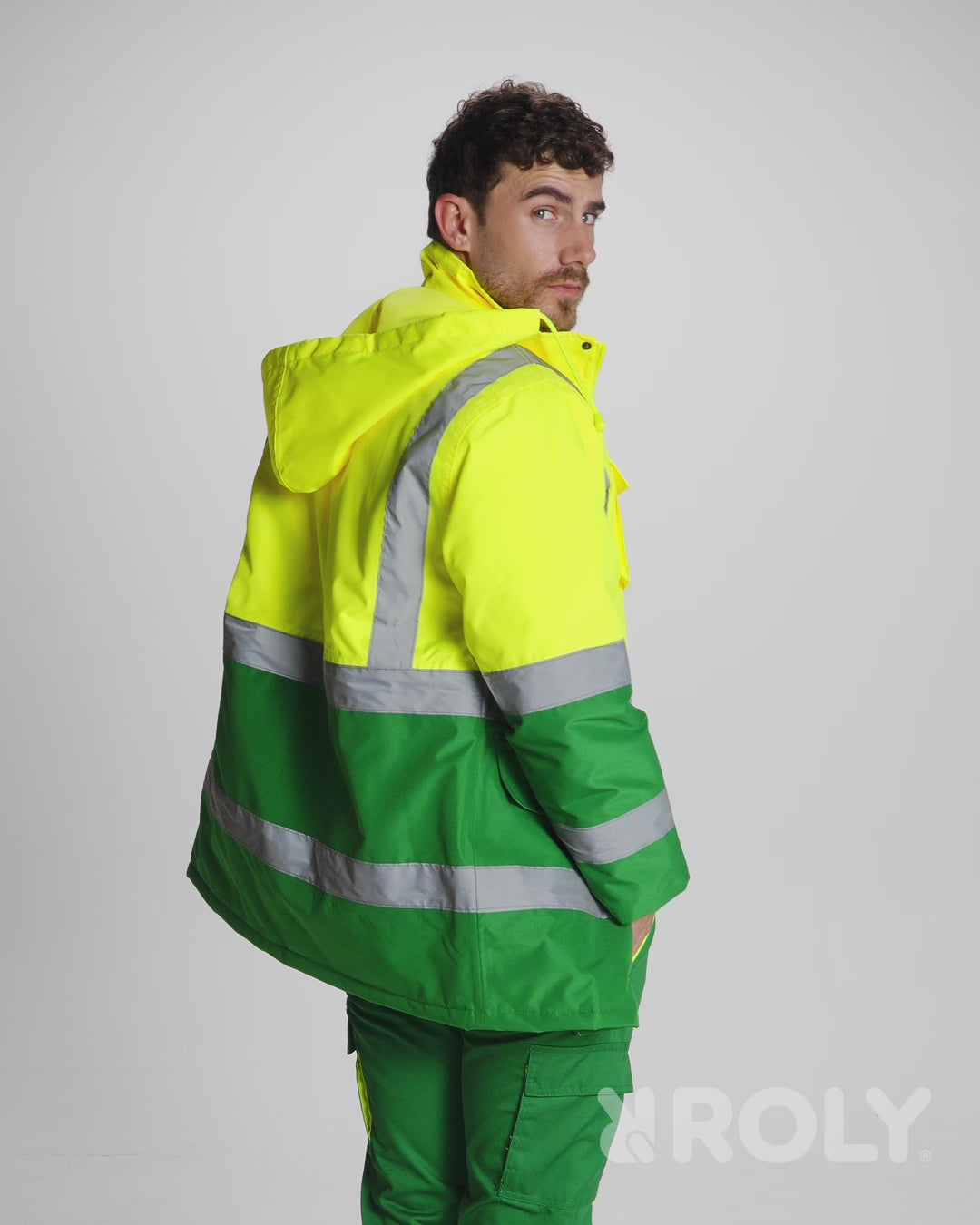 Charger la vidéo : Merak HV Pro – Parka rembourrée haute visibilité